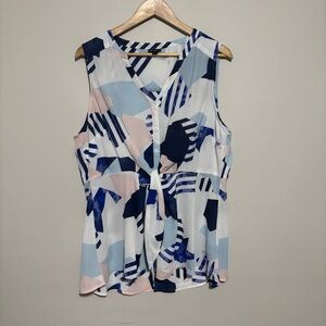 Torrid Sleeveless Tie Front Blouse with Buttons | Size 1